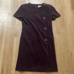 Vintage Jessica Howard Women’s Purple Velvet Polyester Short Sleeve Midi Dress